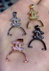 batch 50pcs Micro CZ Pave earrings crown heart bead  15-30mm
