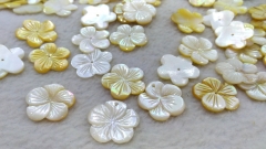 High Quality --20pcs Grey black-Yellow-pink Mother of Pearl Shell jewelry Carved Flowers petal beads 8-12mm-- Center Drilled