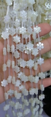 Full strands 16&quot; 20pcs MOP shell jewelry White MOP Rose Flower Beads White Mother of Pearl Carved Rose Flower Beads 81012mm