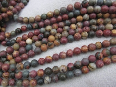 2strands 4-14mm Genuine Brown Ocean Jasper stone Round Ball matte crab grey coffee wood Japser loose beads