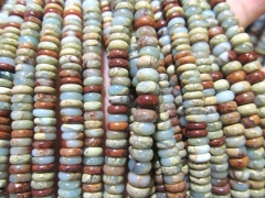 High Quality 2strands 4-12mm Natural Aqua Terra Jasper gemstone rondelle abacus wheel heishi rainbow jewelry beads