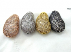 40x25mm Micro Pave Diamond CZ Nuggets Panther Head Beads Micro Pave Cubic Zirconia, Jewelry 1pcs