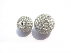 wholesale grey beads 100pcs 4-16mm Micro Pave Clay Crystal rhinestone Round Ball clear white grey black mixed Charm beads