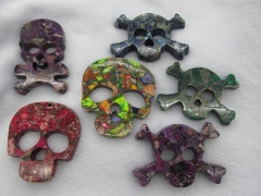 lager 6pcs malaquita beads skull skeleton Imperial Jasper Gemstone Focal Pendant Loose beads 40-70mm