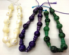 30sets- Mop Shell -Amethyst -Agate -Red Stone-Tiger eye stone-Chrysoprase-Rhodochrosite Beads Connector Guru Head beads 10x20mm 