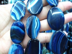 Blue Agate gemstone drop oval evil round yellow green black mixed loose bead 18x25-30x40mm