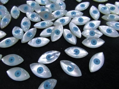 8x169x1810x20mm Natural shell Cabochon MOP Shell beads 12pcs Jewelry Supplies - White shell turquoise evil Eyes Marquoise jewe