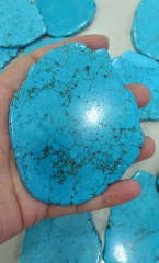 4pcs 30-100mm--Stone Cabochon Turquoise Slab turquoise stone cabochon green blue slab freeform flat nuggets bead belt finding