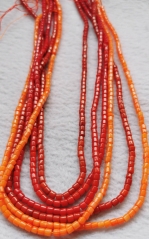 Gergous Coral heishi beads - red coral heishi beads - white bamboo coral beads - white jewelry beads - ocean shell beads wholesa