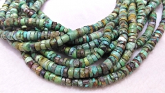 Genuine Turquoise Beads, Rough Flat Nugget Chip heishi wheel spacer Beads 6-8mm Full stand 16&quot;