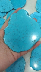 4pcs 30-100mm--Stone Cabochon Turquoise Slab turquoise stone cabochon green blue slab freeform flat nuggets bead belt finding