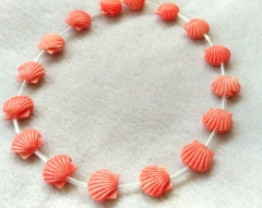 15mm Sector conch shell beads flower fililgree carved pendant -earrings drum barrel pendants strand 16&quot;