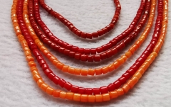 Gergous Coral heishi beads - red coral heishi beads - white bamboo coral beads - white jewelry beads - ocean shell beads wholesa