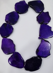 Full strand 16&quot; Purple Violet Turquoise stone Black --Blue Red White Magnesite Free Form Slab nuggets bead necklace-pendant