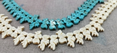 Wholesale 100strands 30x12mm Cream White Howlite Turquoise stone blue seahorse horse carved beads