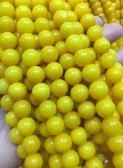 AA grade --Amber yellow Natural  jade jewelry Rond ball loose beads 6mm 8mm 10mm 12mm full strand 16inch