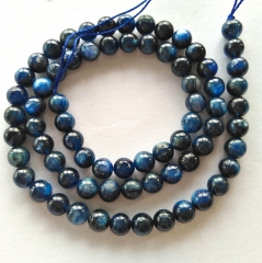 4-16mm Genuine Kyanite Gemstone Blue Grade AA Round Loose Beads kyanite bracelet-Necklace beads  16 inch strand