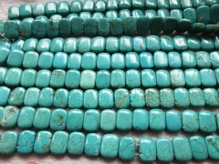 Double Drilled-- 12x16mm Blue Turquoise gemstone Ablong rectangle oval bracelet Beads connector 18pcs 8INCH