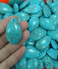 Drilled--10pcs  tibetan Turquoise  Slab drop teardrop   charm pendant jewelry focal  18x25mm