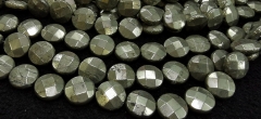 Natural Pyrite Beads Strands, Flat Round, Faceted, Heart, Faceted Square, Drop, Round Nugget. Strand,
