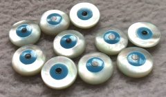 10pcs Mother Of Pearl Evil Eye Beads ,shell cameo round cabochon 4 5 6 7 8 10 12mm Evil Eye Jewelry, DIY Jewelry Supply