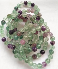 4-12mm rainbow fluorite bracelet 8inch- elastic bracelet - crystal - healing crystal bracelet  jewelry gift