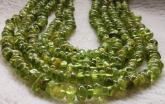 16inch Genuine Peridot -Gemstone  necklace Natural Stone Beads Chips Bamboo nuggets Beads 6-8mm Stone Beads