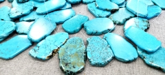 top drilled --100pcs Matrix  Lapis blue turquoise   slab freeform Marble beads 25-50mm  marble veins nuugets penadnt necklace DIY