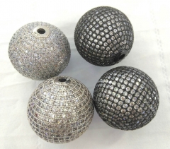 25mm to 6mm Round ball CZ micro pave Magnetic Jewelry loose beads for earrings pendant  DIY 1pcs