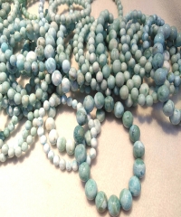 20%off--Genuine Natural Larimar Gemstone  bracelet, round disco beads Jewelry 6-20mm 8inch