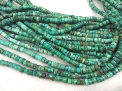 16" strand  Natural turquoise beads 6-8mm Graduated turquoise rondelles, organic natural heishi wheel roundels