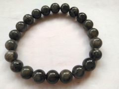 4-12mm Genuine Labradorite  bracelet 8inch- elastic bracelet - round loose beads  jewelry gift