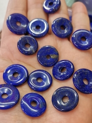 Genuine Lapis (Natural)  GEM 18mm A Grade Donut Circle Blue Lapis lazulie Gemstone  for Jewelry Making earrings-pendant