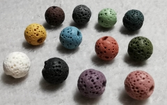 100pcs Natural Lava Rock Beads Mixed Color round ball Volcanic Jewelry for necklace-bracelet-earrings DIY
