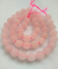 Matte Genuine rose quartz pink  Round Balls  4mm 6mm 8mm 10mm 12mm 16inch