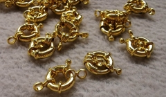 10pcs Gold Filled Sailor's Clasp, Large Spring Ring Include Loops 10mm / 13mm / 15mm/20mm for Large Necklace, Bracelet Findings