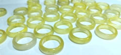 10pcs Topaz Yellow Lemon Natural agate ring solid gemstone band circle round ring onyx band  Witchcraft Wicca pagan healing