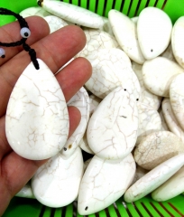 Drilled--10pcs natural white turquoise - tibetan Turquoise  Slab drop teardrop   charm pendant jewelry focal  18x25mm