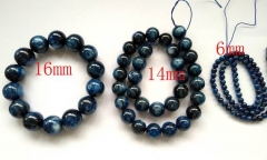 4-16mm Genuine Kyanite Gemstone Blue Grade AA Round Loose Beads kyanite bracelet-Necklace beads  16 inch strand