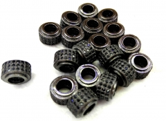 10pcs 6mm 8mm 10mm CZ Micro Pave Spacer Beads, Pave wheel spacer beads, black jet gold Pave findings