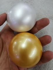 30mm to 100mm(4") Sea Pearl jewelry Sphere  Beads white-gold-yellow round with wood stand gift