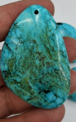 Drilled--25-50mm tibetan Turquoise  Slab  Freeform drop charm pendant jewelry focal  1pcs