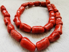 Raw Oranger Red coral jewelry Natural Sponge Coral Beads Nunggets bamboo tube  16inch  sea coral  loose bead for jewelry making