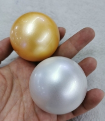 30mm to 100mm(4") Sea Pearl jewelry Sphere  Beads white-gold-yellow round with wood stand gift