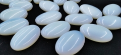 Wholesale  Opalite Palm Stone-Genuine Rose Quartz Palm Stones, Reiki Infused Oval Egg Worry stone crystal  Gift 2.4inch