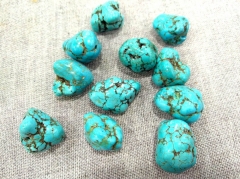 Drilled -6pcs large 25-35mm Rare Turquoise Beads, Rough  Nugget Chip freeform  Nautral Gemstone  Magnesite  beads pendant DIY