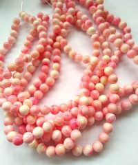 Drilled--20mm to 6mm genuine pink conch jewelry round ball red shell beads for bracelet-necklace DIY 10pcs AA grade