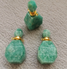 Wholesale Genuine Amazonite Gemstone Essential Oil Diffuser Necklace Pendant 30-50mm(2")