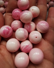 Drilled--20mm to 6mm genuine pink conch jewelry round ball red shell beads for bracelet-necklace DIY 10pcs AA grade