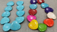 30mm(1.2")  to 12mm Turquoise  Love Heart  charm loose beads 16inch